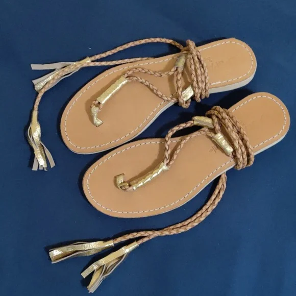 🆕 Cocobelle L*Space Gili Ankle Wrap Braid Sandals Sand Gladiator, 9 - Picture 4 of 13